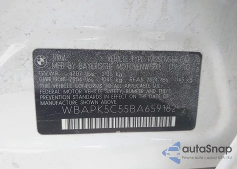 2011 BMW 328I xDrive from USA, damaged, VIN WBAPK5C55BA659182